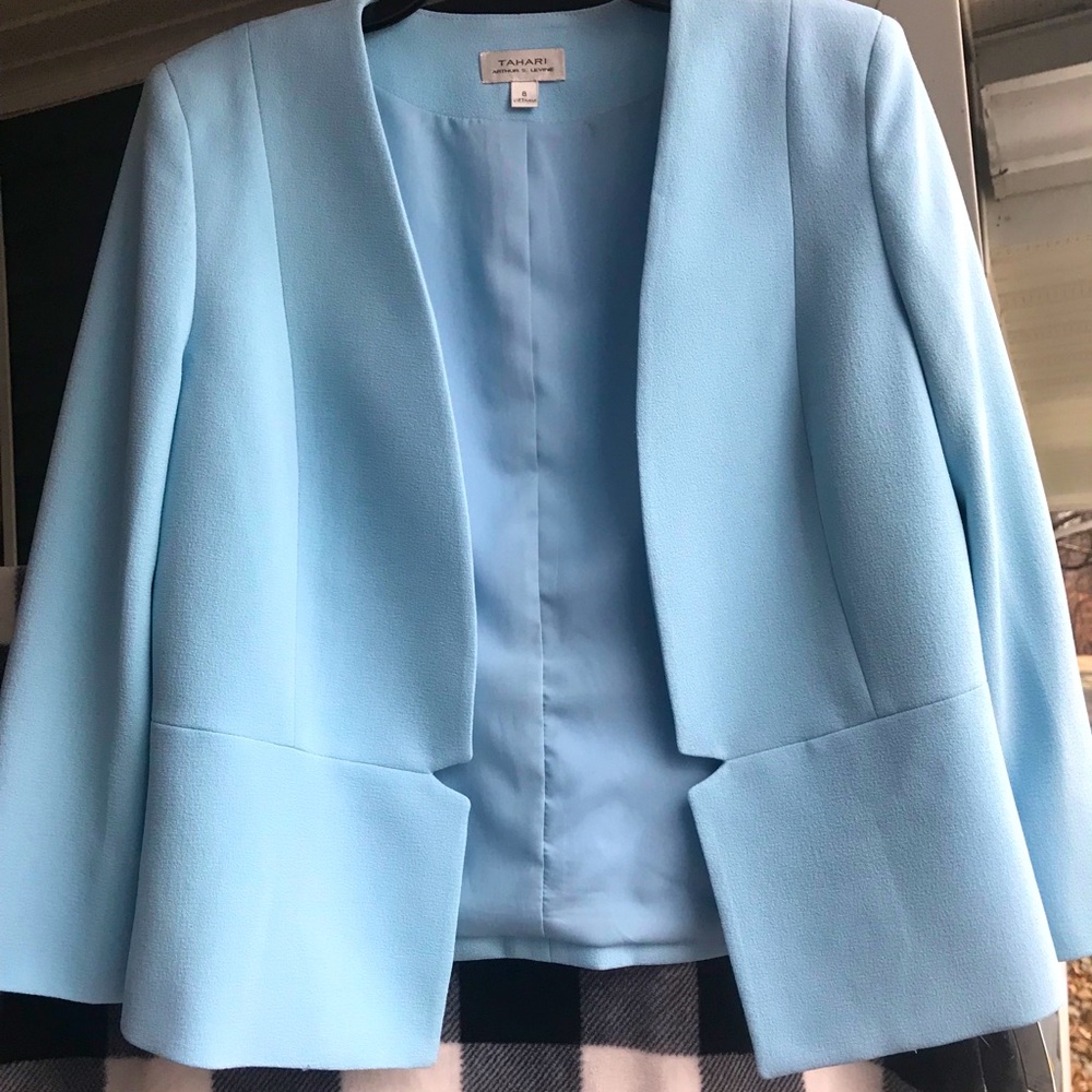 Tahari Powder Blue 2 Piece Suit Set